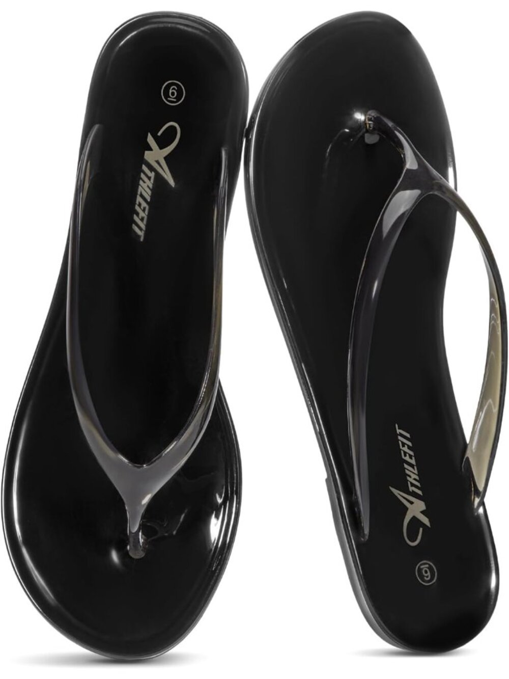 Women's Black Summer Lightweight Casual Beach Pool Thong Non Slip Flip Flop Flat